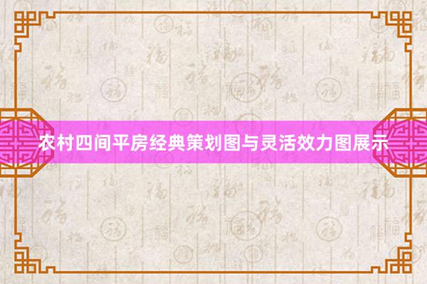 农村四间平房经典策划图与灵活效力图展示